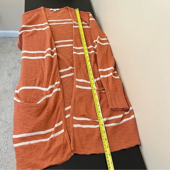 Madewell Orange Stripe Ryder Cardigan - Picture 9 of 11